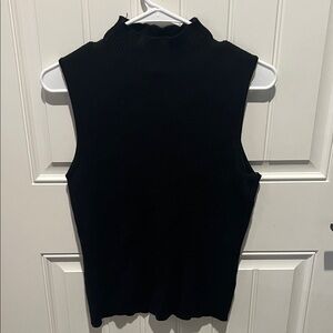 Studio 12 large ribbed Classic Black Sleeveless stretchy Tank Top